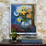 Colorful Mid Century Original Still Life Oil Painting From Sweden