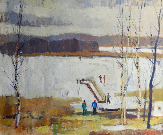 Mid Century Original Oil Painting From Sweden By G Sandberg