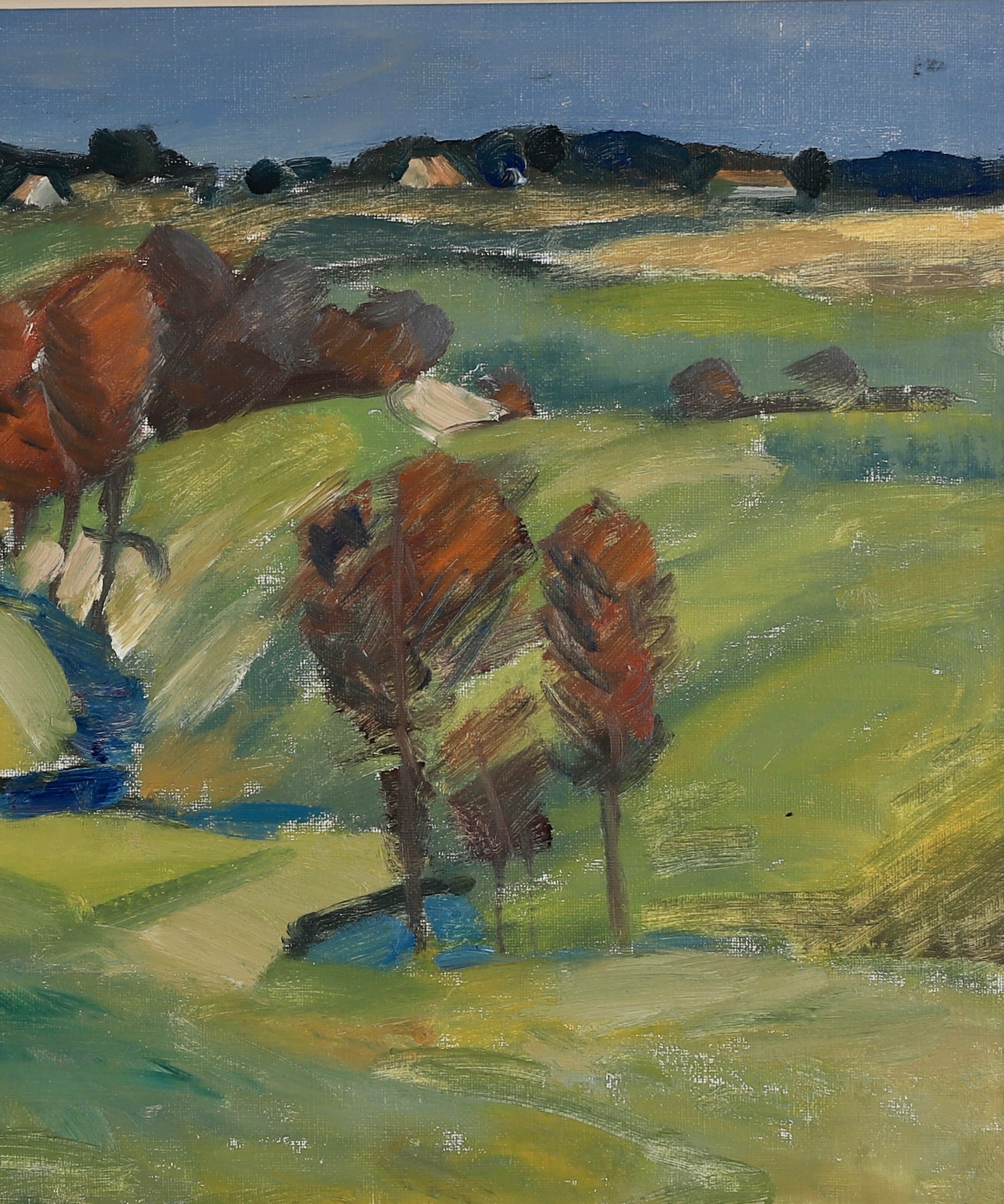 Vintage Landscape Oil Painting by T Nilsson from Sweden
