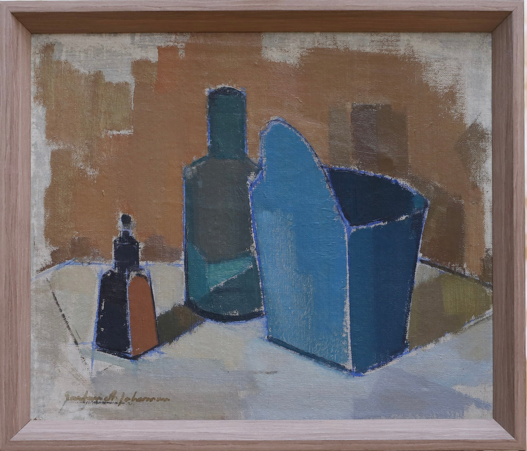 Vintage Mid Century Still Life Oil Painting From Sweden