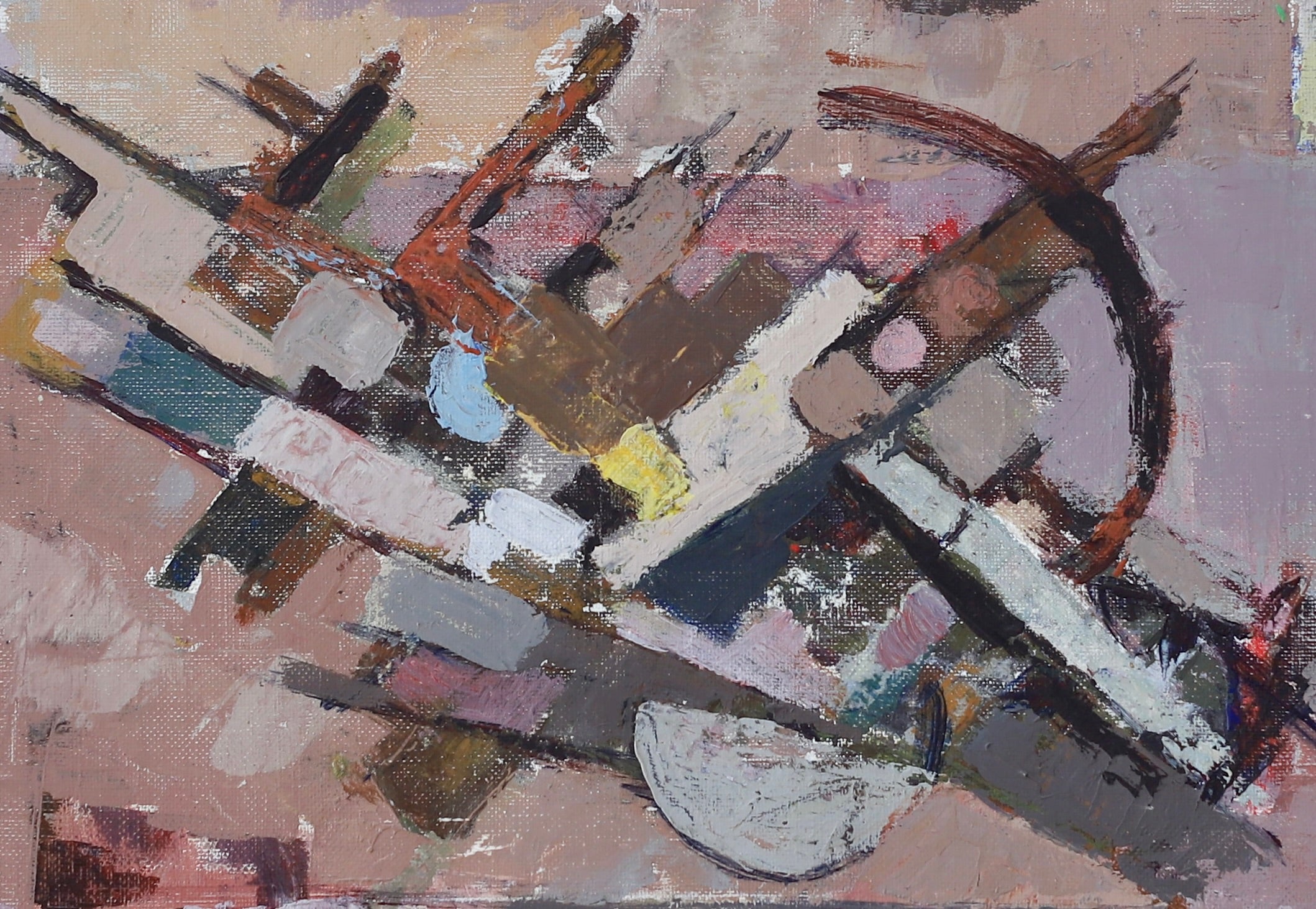 Vintage Original Abstract Oil Painting From Sweden