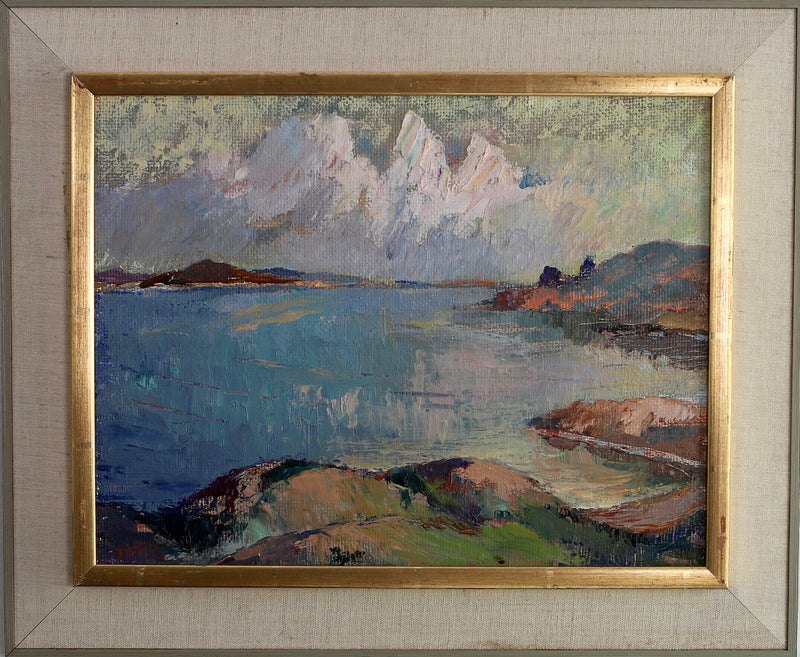 Original Oil Painting Vintage Mid Century From Sweden by G Strom