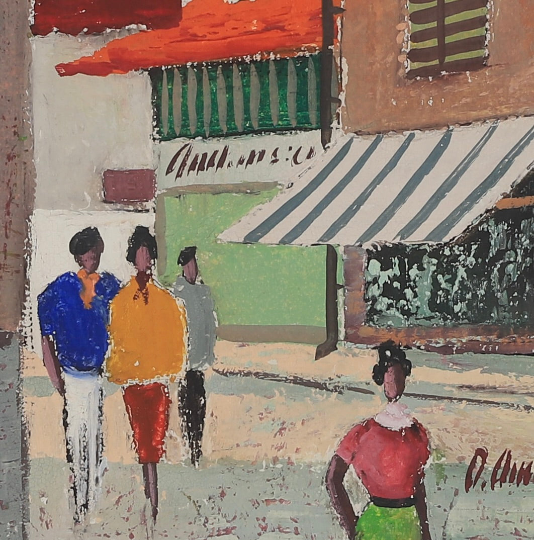 Colorful Vintage Original Parisian Streetscape Oil Painting