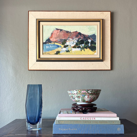 Vintage Art Room Mid Century Original Oil Painting from Sweden