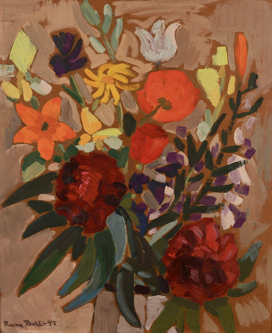 Vintage Art Still Life Original Oil Painting From Sweden R Bohl