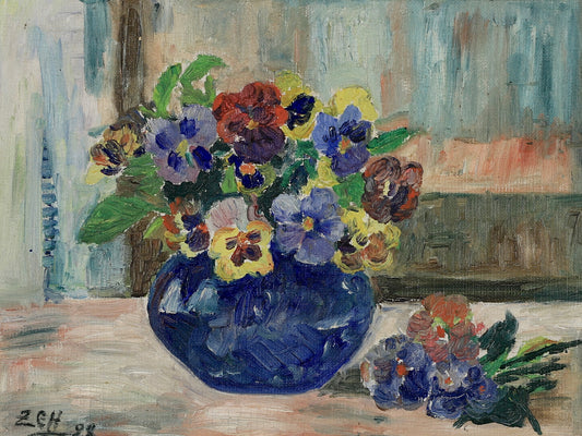 Vintage Art Room Antique Still Life Oil Painting From Sweden
