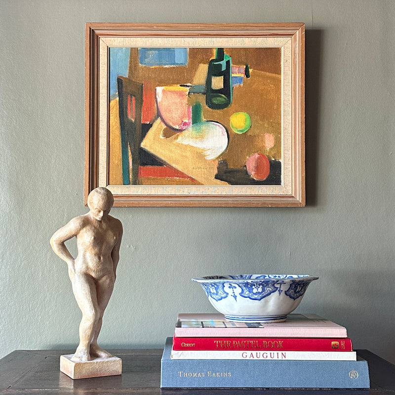 Mid Century Vintage Still Life Painting by G Lodström from Sweden