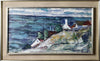 Mid Century Original Coastal Oil Painting From Sweden by K Christensen