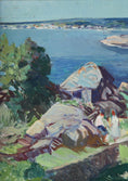 Load image into Gallery viewer, Mid Century Vintage Coastal Oil Painting From Sweden
