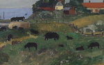 Vintage Art Room Original Oil Painting of Sheep From Sweden 1952