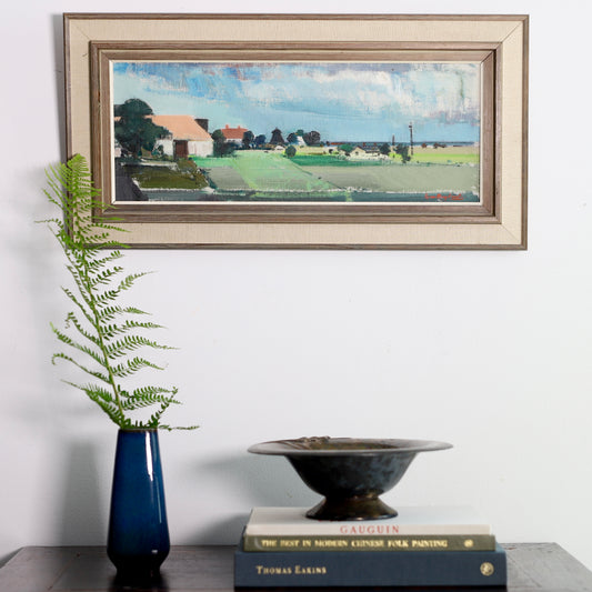 Vintage Mid Century Landscape Painting By G Berglund Sweden