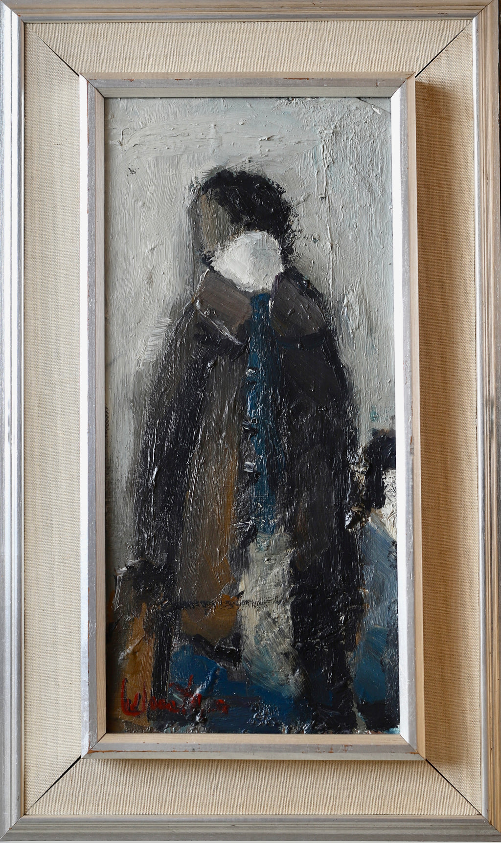 Original Mid Century Figurative Painting From Sweden