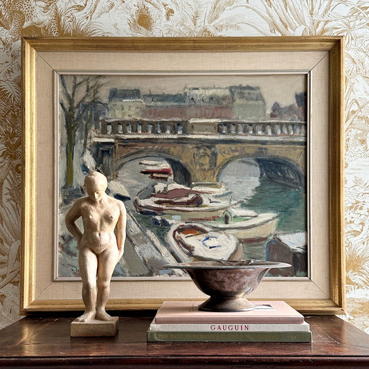 Vintage Mid Century Oil Painting From Sweden by G Isaksson