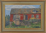 Vintage Art Mid Century Farmhouse Oil Painting From Sweden