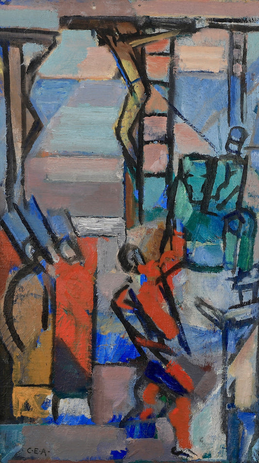 Vintage Art Original Figurative Painting From Sweden