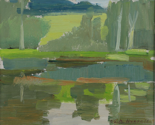 Vintage Art Room Landscape Oil Painting From Sweden 1965