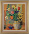 Vintage Oil Painting Floral Still Life From Sweden 1949