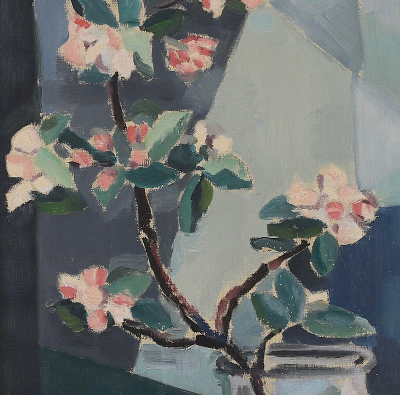 Mid Century Still Life Oil Painting from Sweden 1952