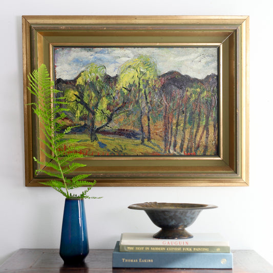Vintage Original Landscape Oil Painting By Ljung Sweden