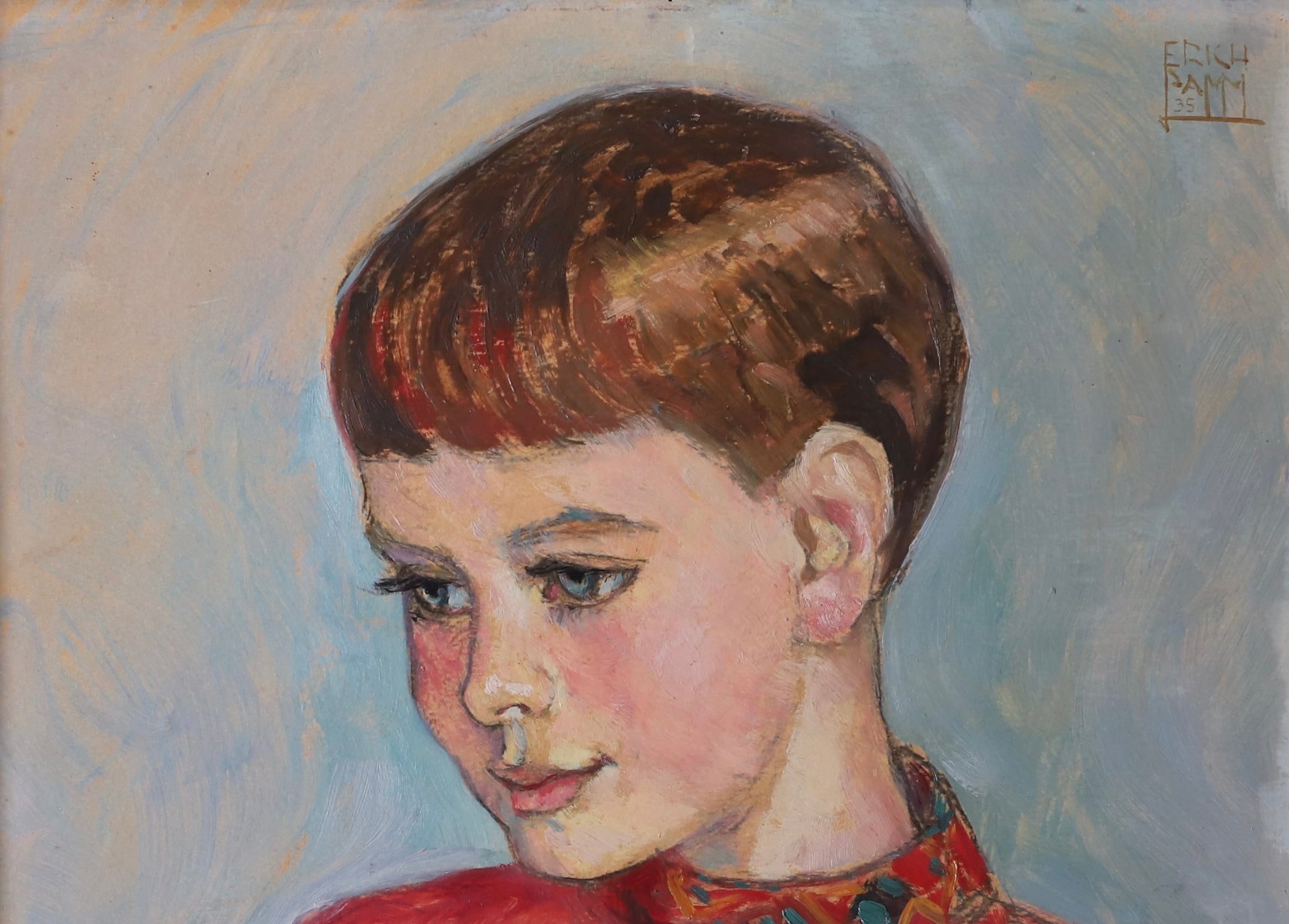 Vintage Art Room Mid Century Portrait Sweden