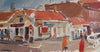 Mid Century Original Cityscape Oil Painting Sweden 1970