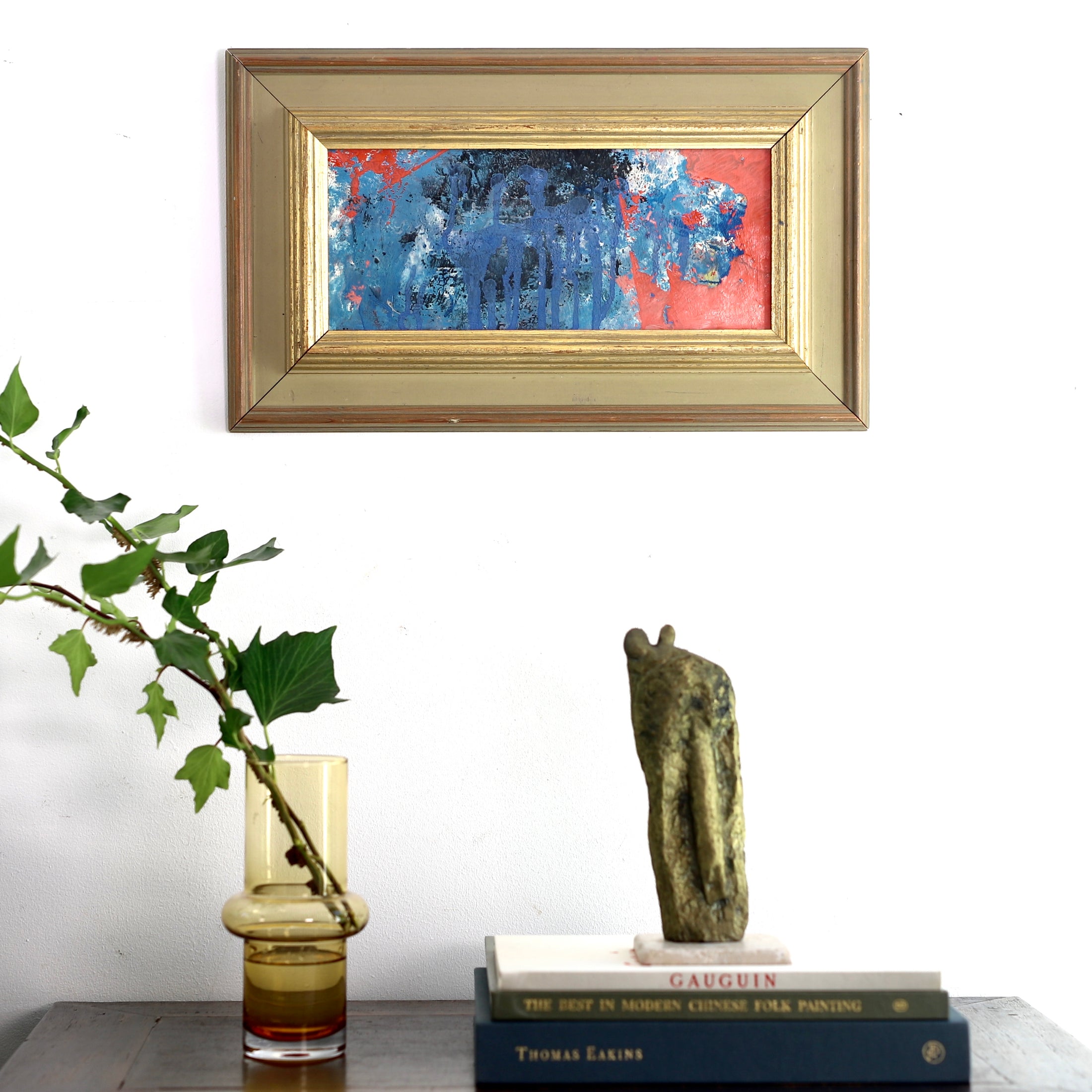 Mid Century Abstract Oil Painting From Sweden