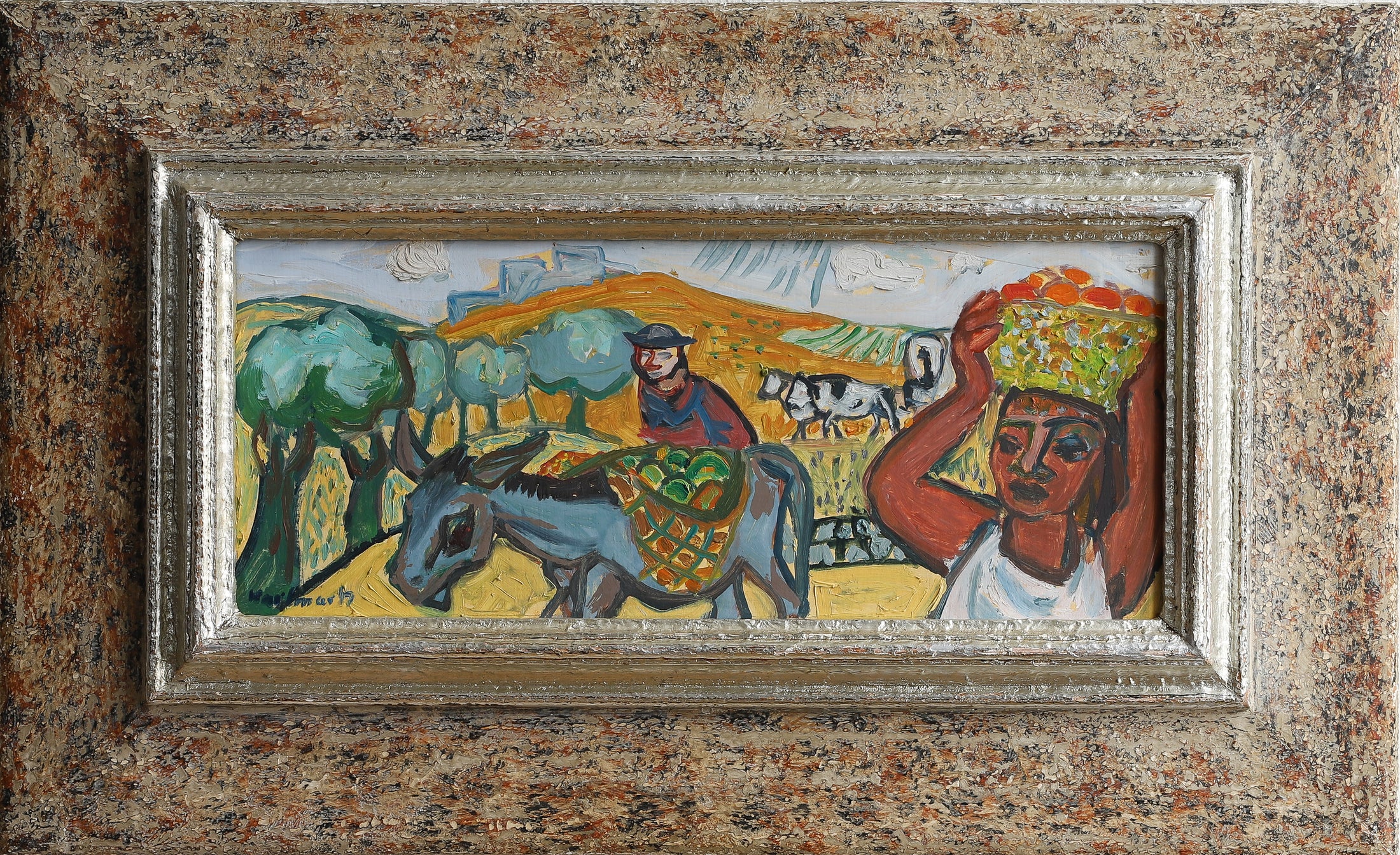 Mid Century Vintage Original Painting By G Karlmark Sweden