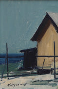 Load image into Gallery viewer, Original Coastal Oil Painting Vintage Mid Century Sweden
