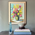Load image into Gallery viewer, Mid Century Original Still Life Oil Painting of Tulips From Sweden

