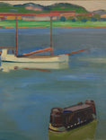 Load image into Gallery viewer, Original Vintage Art Harbor Oil Painting From Sweden
