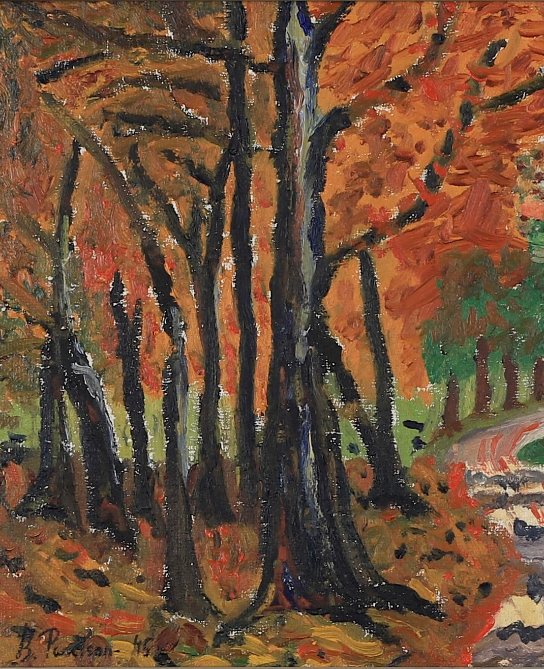 Vintage Art Room Landscape Oil Painting From Sweden