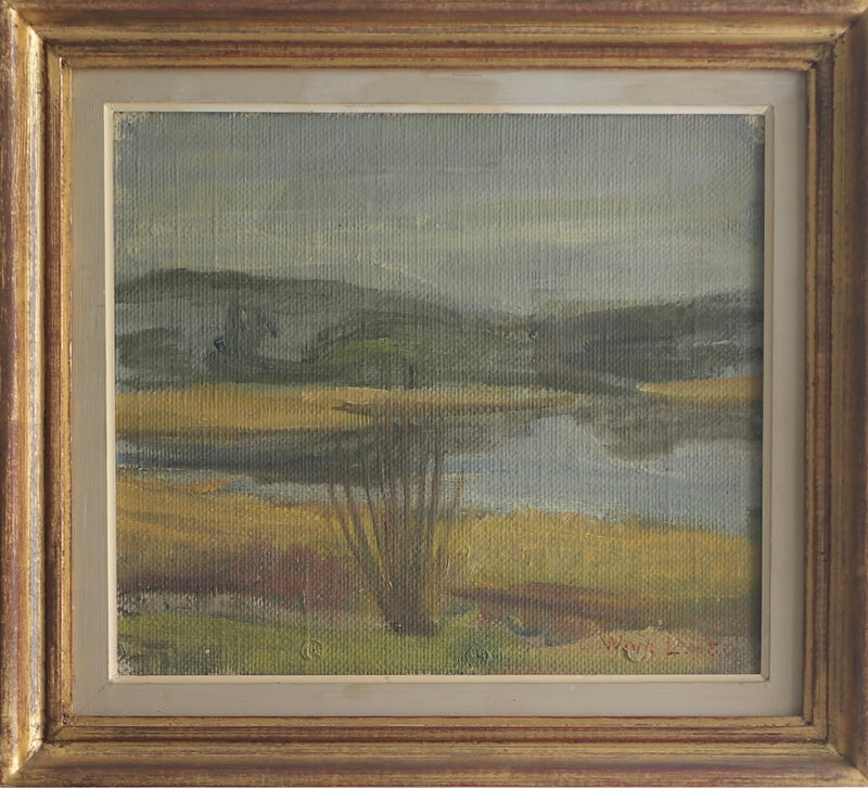 Mid Century Original Landscape Oil Painting From Sweden