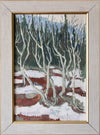 Mid Century Original Winterscape Oil Painting From Sweden