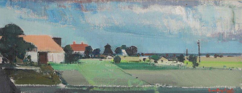 Vintage Mid Century Landscape Painting By G Berglund Sweden