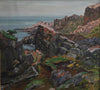 Vintage Art Coastal Oil Painting by from Sweden from 1935