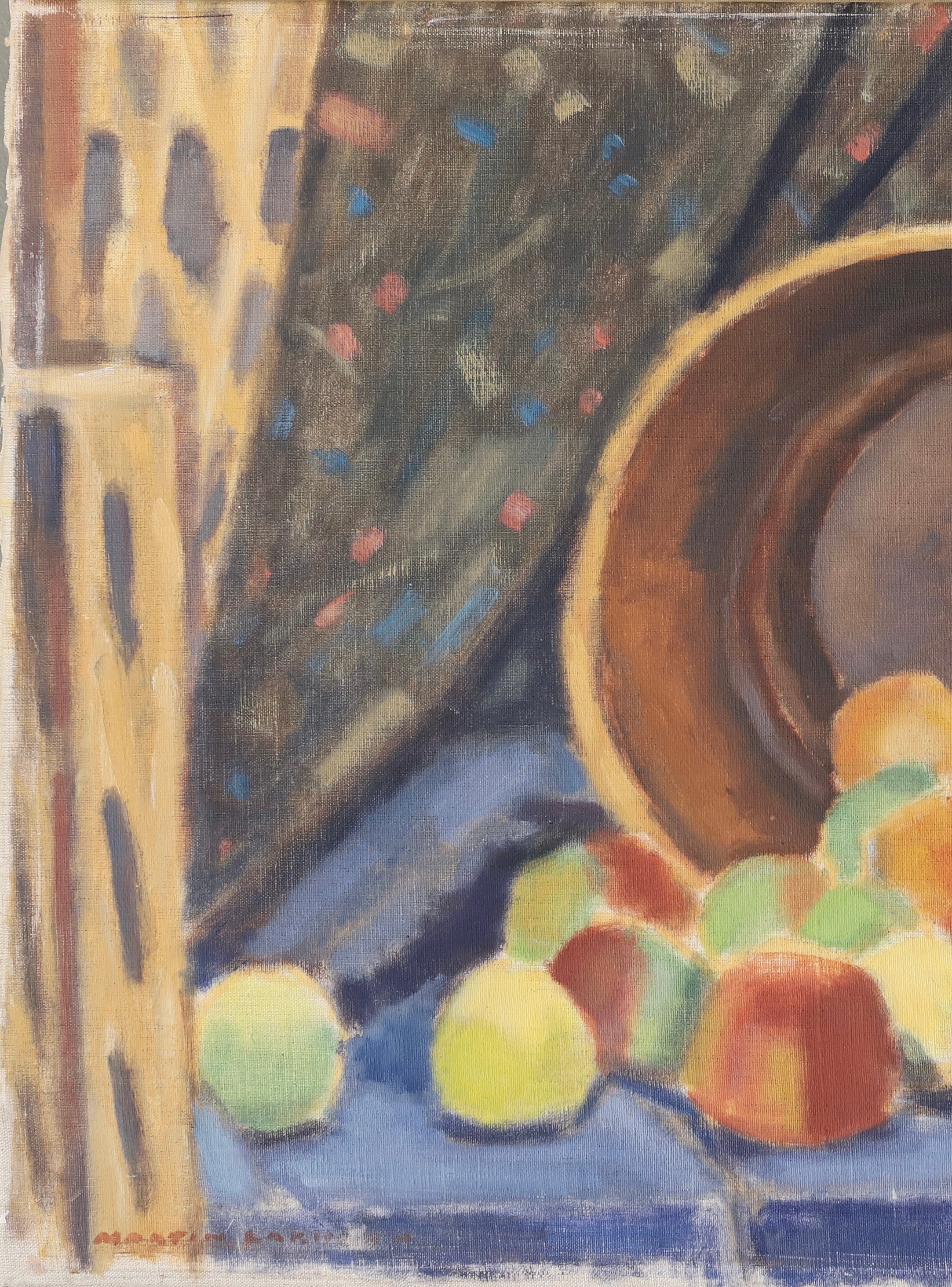 Vintage Mid Century Still Life Oil Painting from Sweden