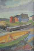 Load image into Gallery viewer, Mid Century Vintage Art Original Coastal Oil Painting from Sweden
