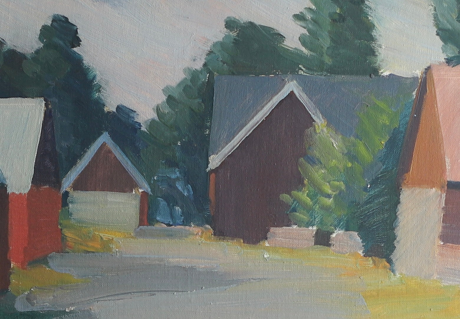 Vintage Mid Century Oil Painting by T Nilsson from Sweden