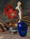 Vintage Art Room Mid Century Still Life Oil Painting From Sweden