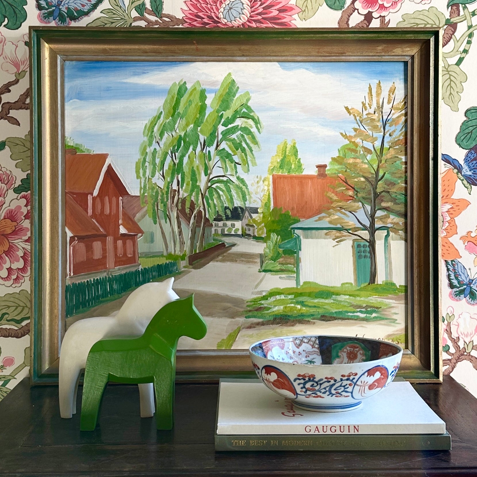 Mid Century Original Vintage Landscape Oil Painting from Sweden