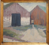 Vintage Mid Century Farm Painting Sweden