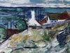 Mid Century Original Coastal Oil Painting From Sweden by K Christensen