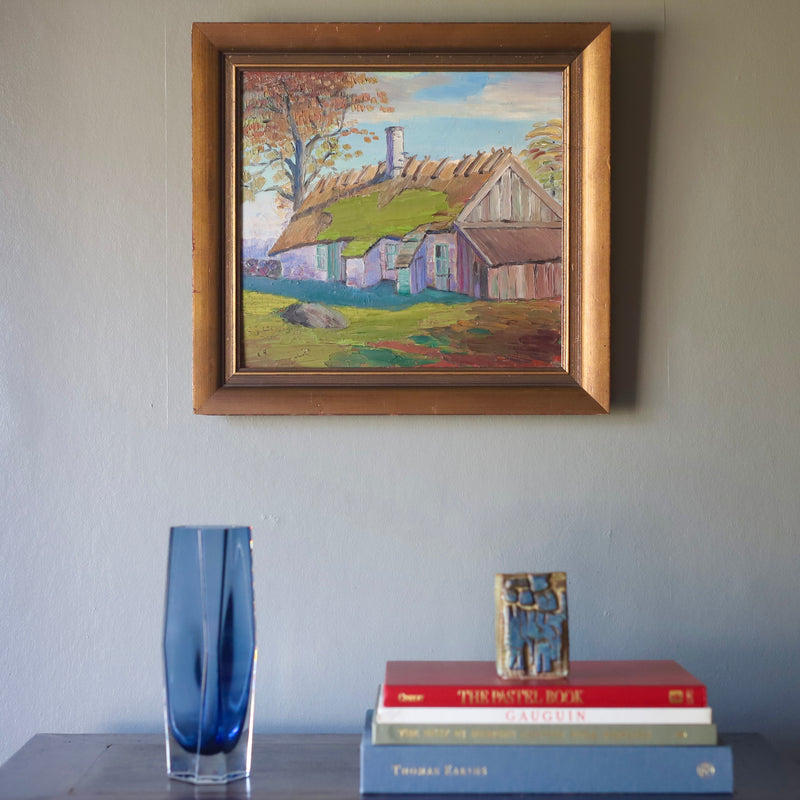 Vintage Mid Century Oil Painting by Wiberg from Sweden