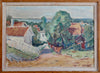 Vintage Art Mid Century Coastal Oil Painting by from Sweden