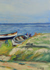 Vintage Art Coastal Oil Painting by from Sweden from 1948