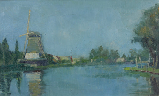 Mid Century Original Landscape Oil Painting From Sweden