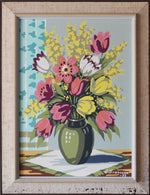 Mid Century Original Still Life Oil Painting of Tulips From Sweden