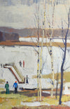 Mid Century Original Oil Painting From Sweden By G Sandberg