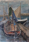 Mid Century Coastal Oil Painting from Sweden