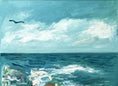Load image into Gallery viewer, Vintage Mid Century Seascape Oil Painting From Sweden by L Herder
